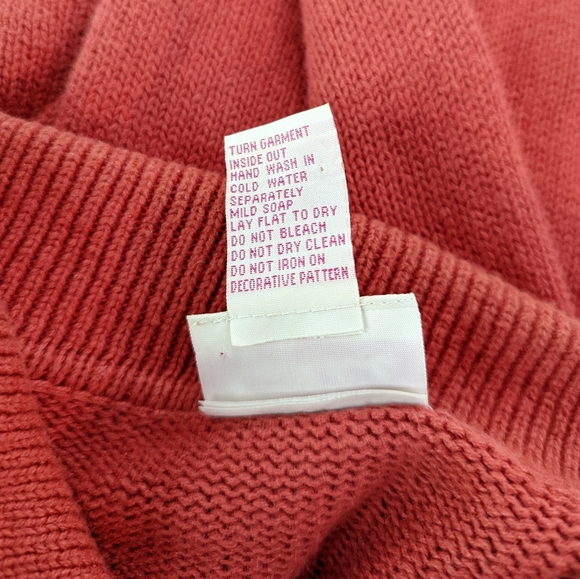 Vintage Fall Leaves Cardigan Sweater Crystal Kobe Salmon Sz M - Picture 10 of 10